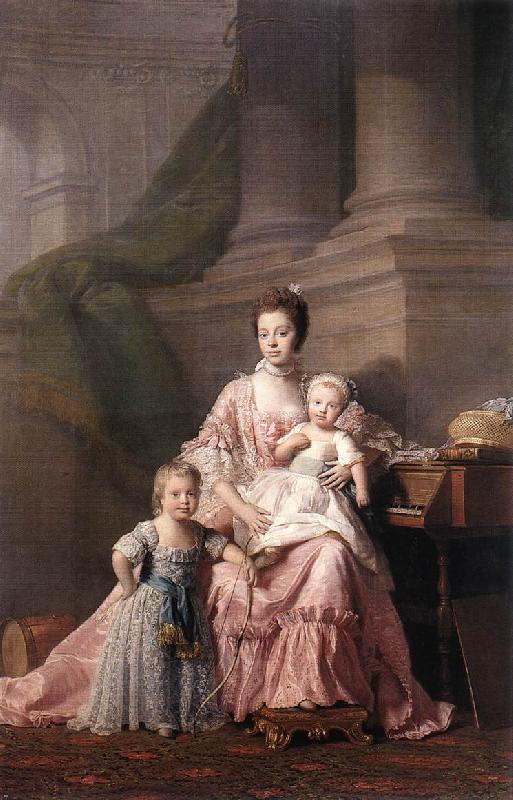 RAMSAY, Allan Queen Charlotte with her Two Children dy China oil painting art